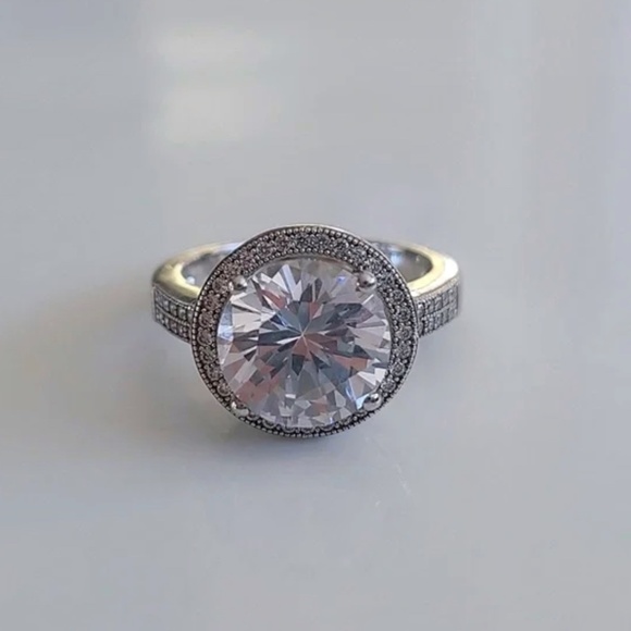 Classic 925 sterling silver zirconia cubic ring, 6.5 - Picture 3 of 5